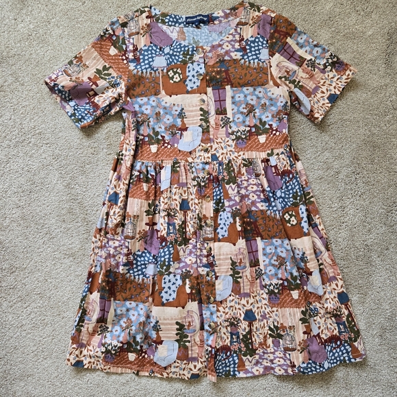 Princess Highway Sunday Sweetness Lounge Cat Babydoll Dress Size 12 AU / 8 US - Picture 6 of 12